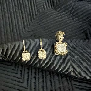 Silpada Uptown Set W0975 N1106 Popcorn Pendant and Earrings in Silver